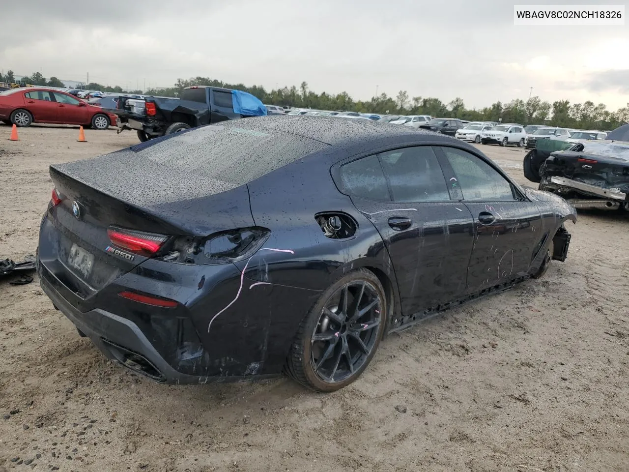 2022 BMW M850Xi VIN: WBAGV8C02NCH18326 Lot: 78362624