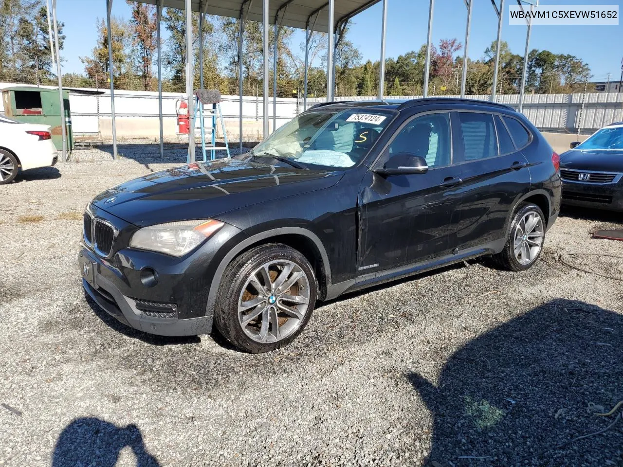 2014 BMW X1 Sdrive28I VIN: WBAVM1C5XEVW51652 Lot: 75324124