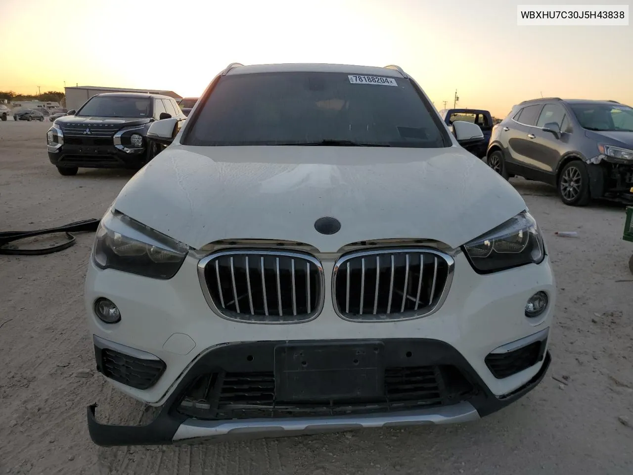 2018 BMW X1 Sdrive28I VIN: WBXHU7C30J5H43838 Lot: 78188204