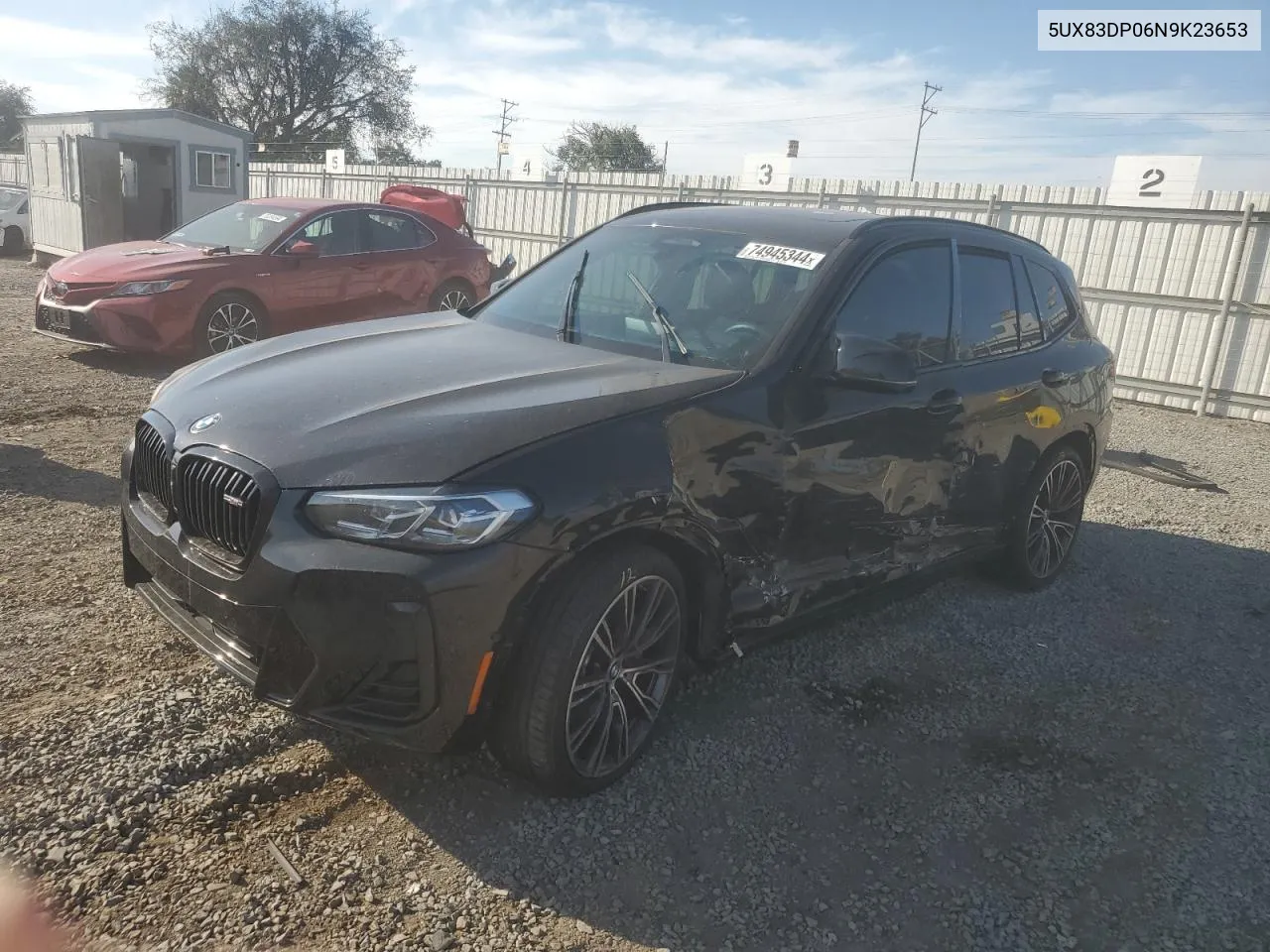 2022 BMW X3 M40I VIN: 5UX83DP06N9K23653 Lot: 74945344