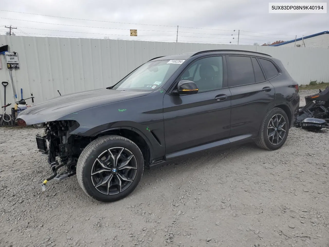 2022 BMW X3 M40I VIN: 5UX83DP08N9K40194 Lot: 77492284