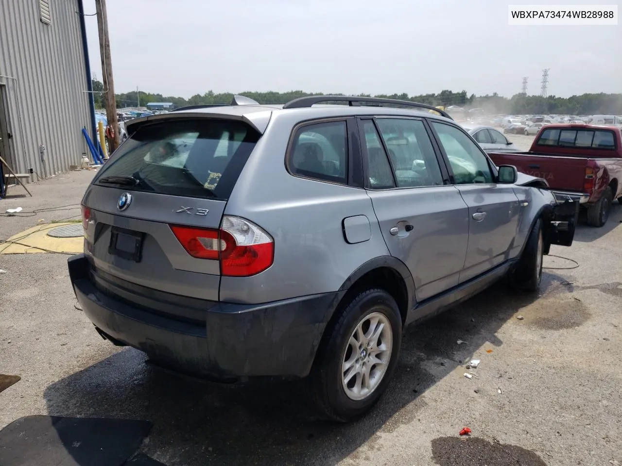 2004 BMW X3 2.5I VIN: WBXPA73474WB28988 Lot: 62738584