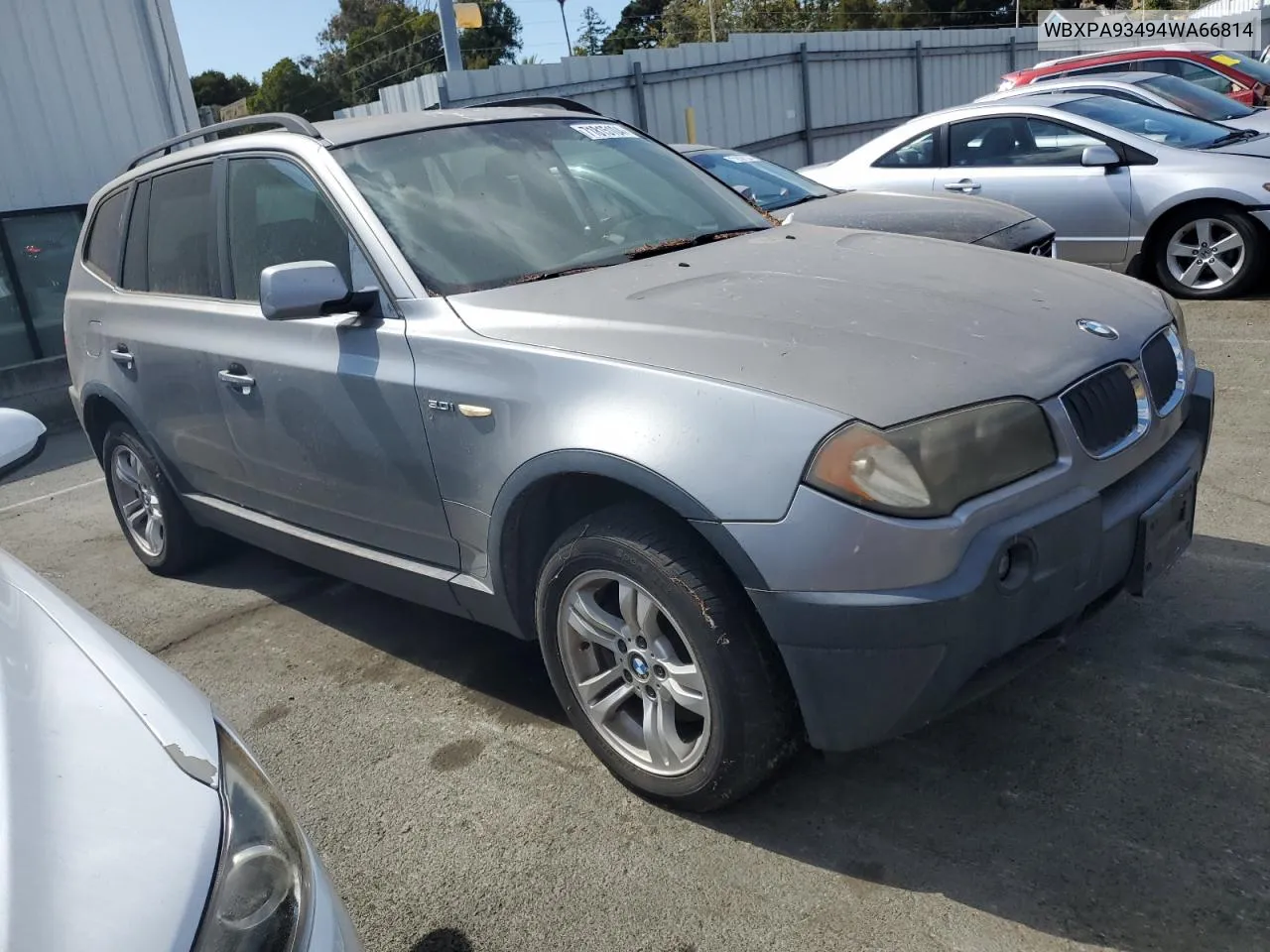 2004 BMW X3 3.0I VIN: WBXPA93494WA66814 Lot: 71815104