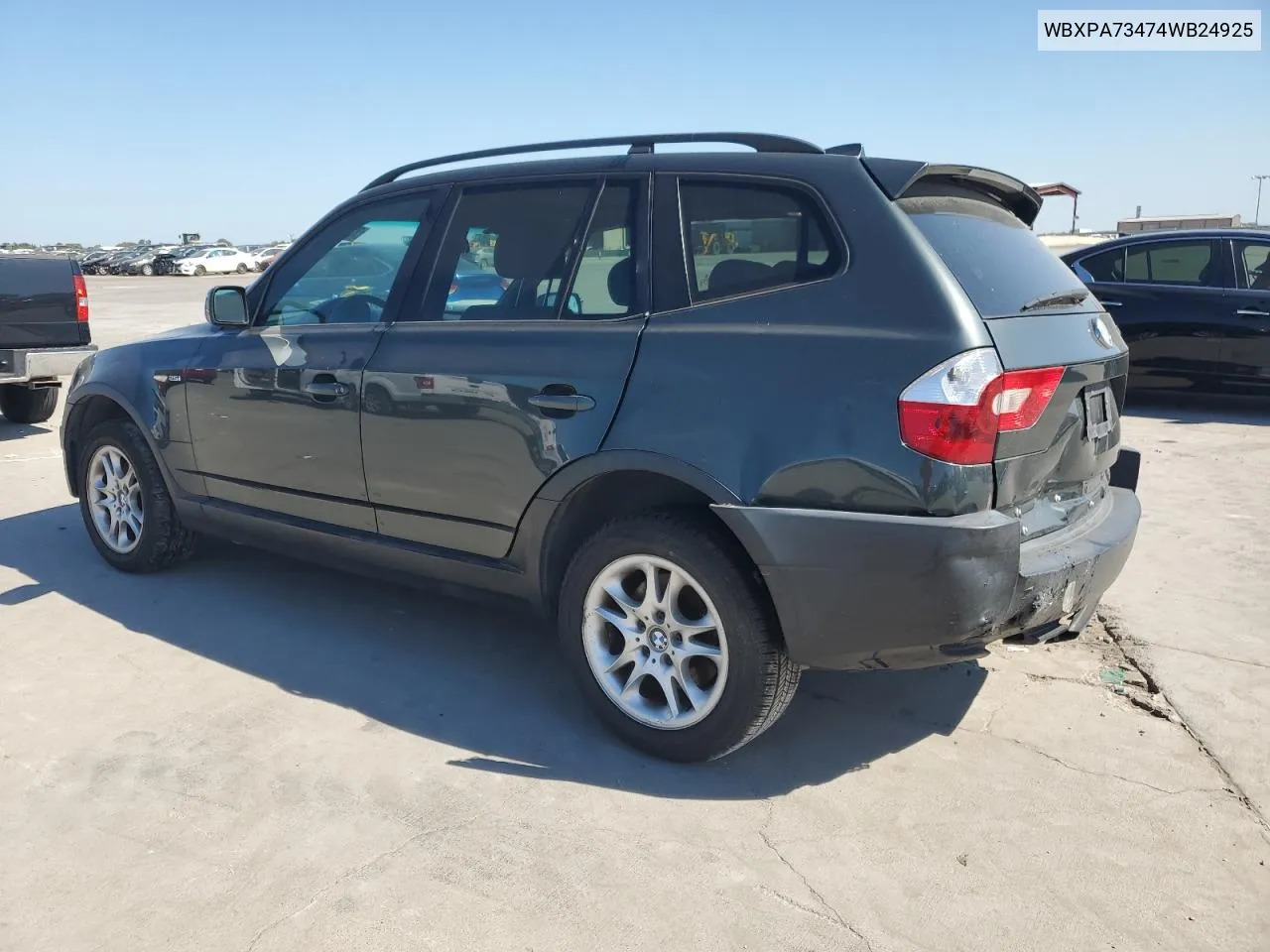 2004 BMW X3 2.5I VIN: WBXPA73474WB24925 Lot: 72315124