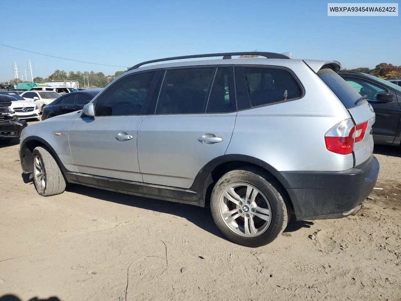 2004 BMW X3 3.0I VIN: WBXPA93454WA62422 Lot: 77073414