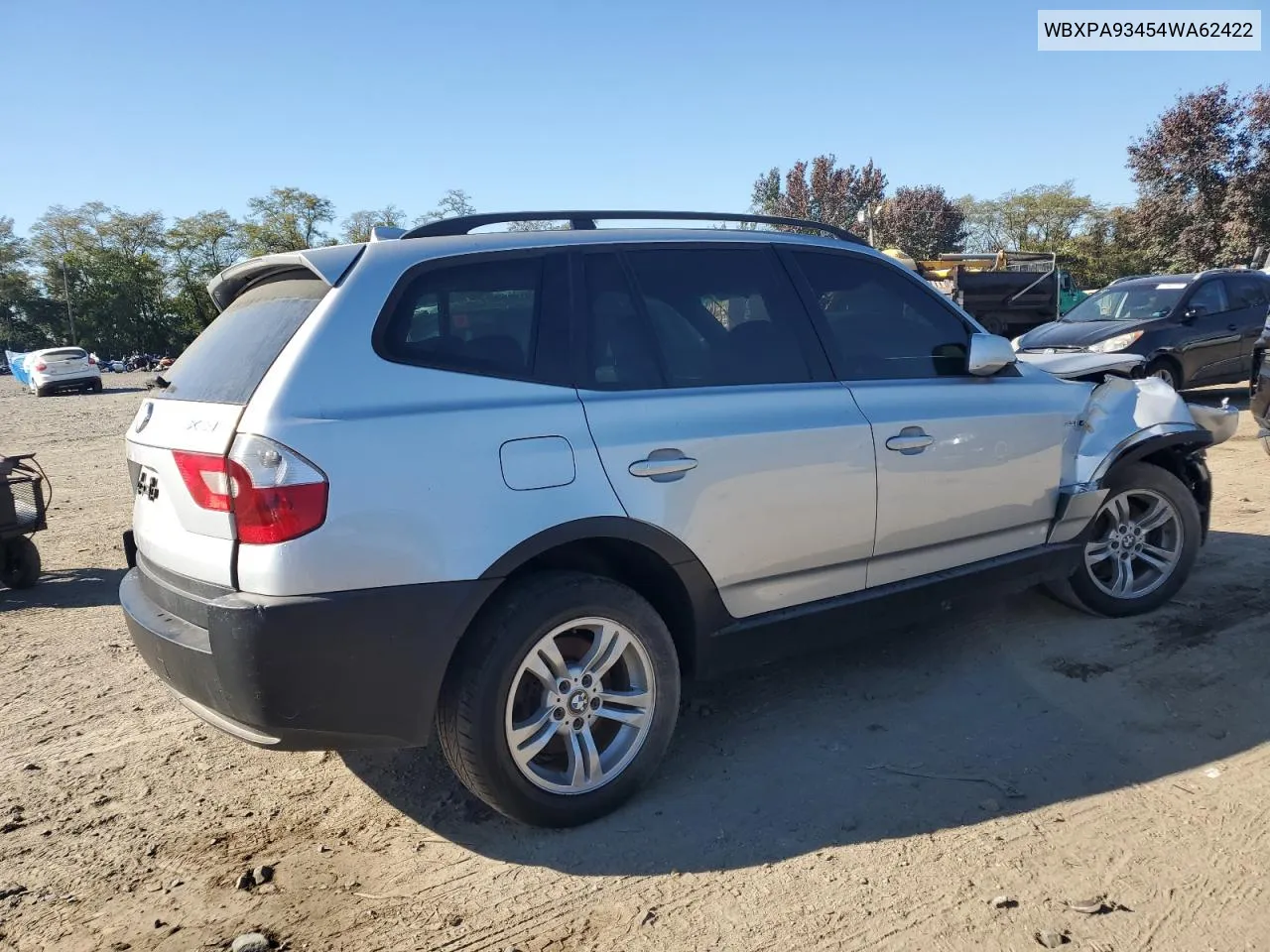 2004 BMW X3 3.0I VIN: WBXPA93454WA62422 Lot: 77073414