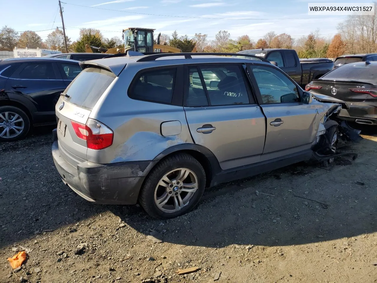 2004 BMW X3 3.0I VIN: WBXPA934X4WC31527 Lot: 78585144