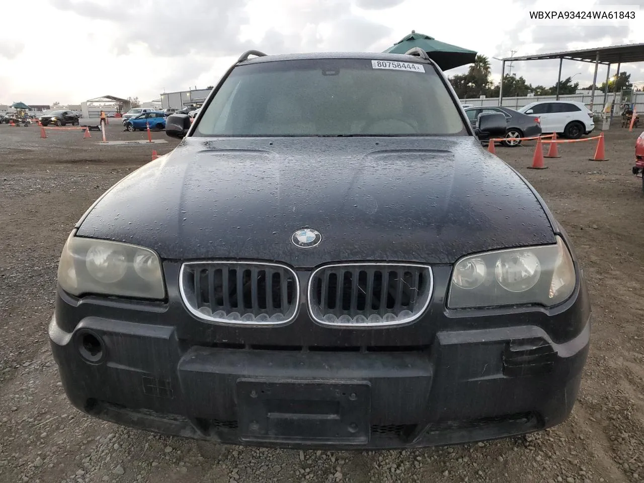 2004 BMW X3 3.0I VIN: WBXPA93424WA61843 Lot: 80758444