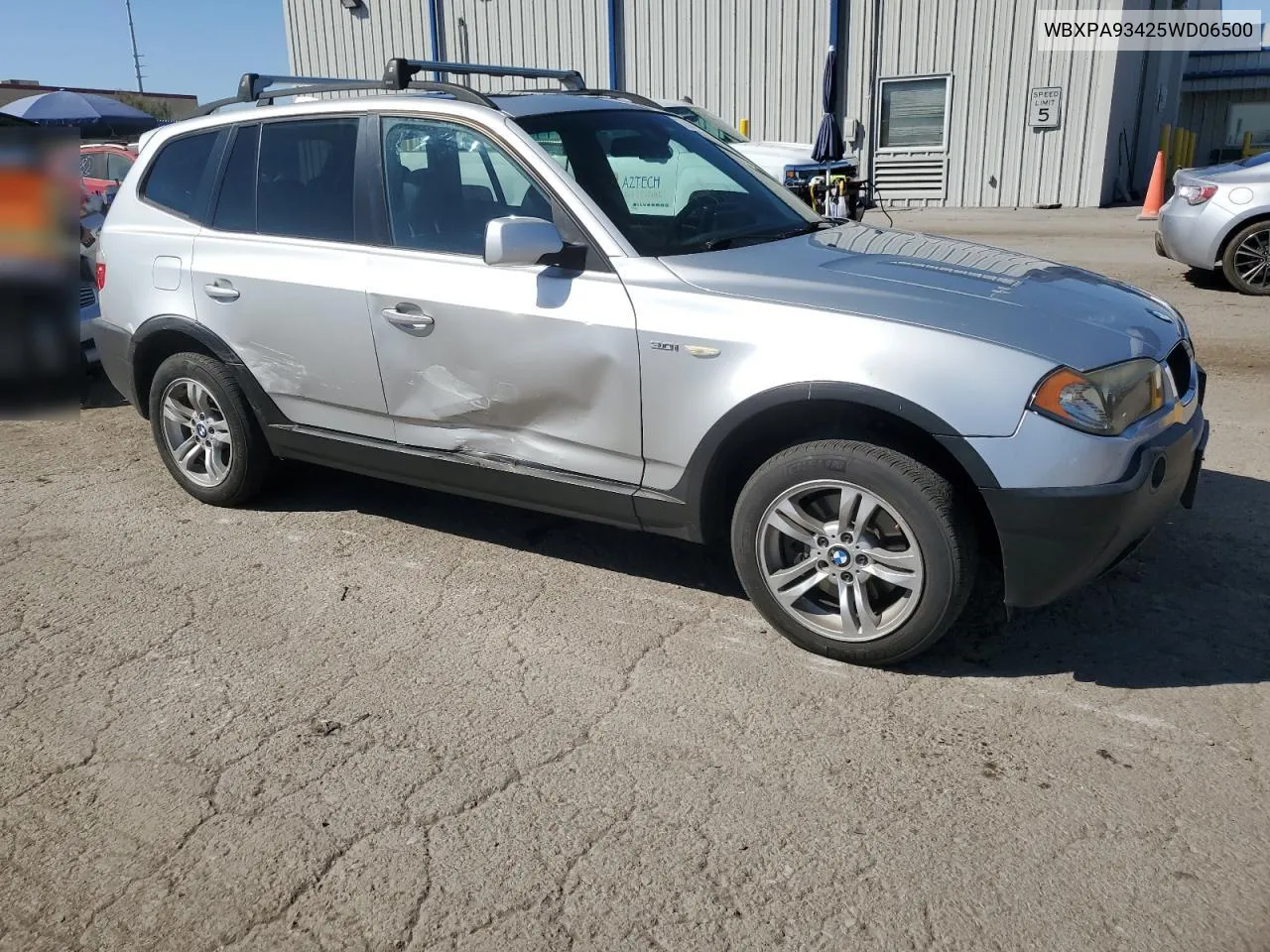 2005 BMW X3 3.0I VIN: WBXPA93425WD06500 Lot: 73381694