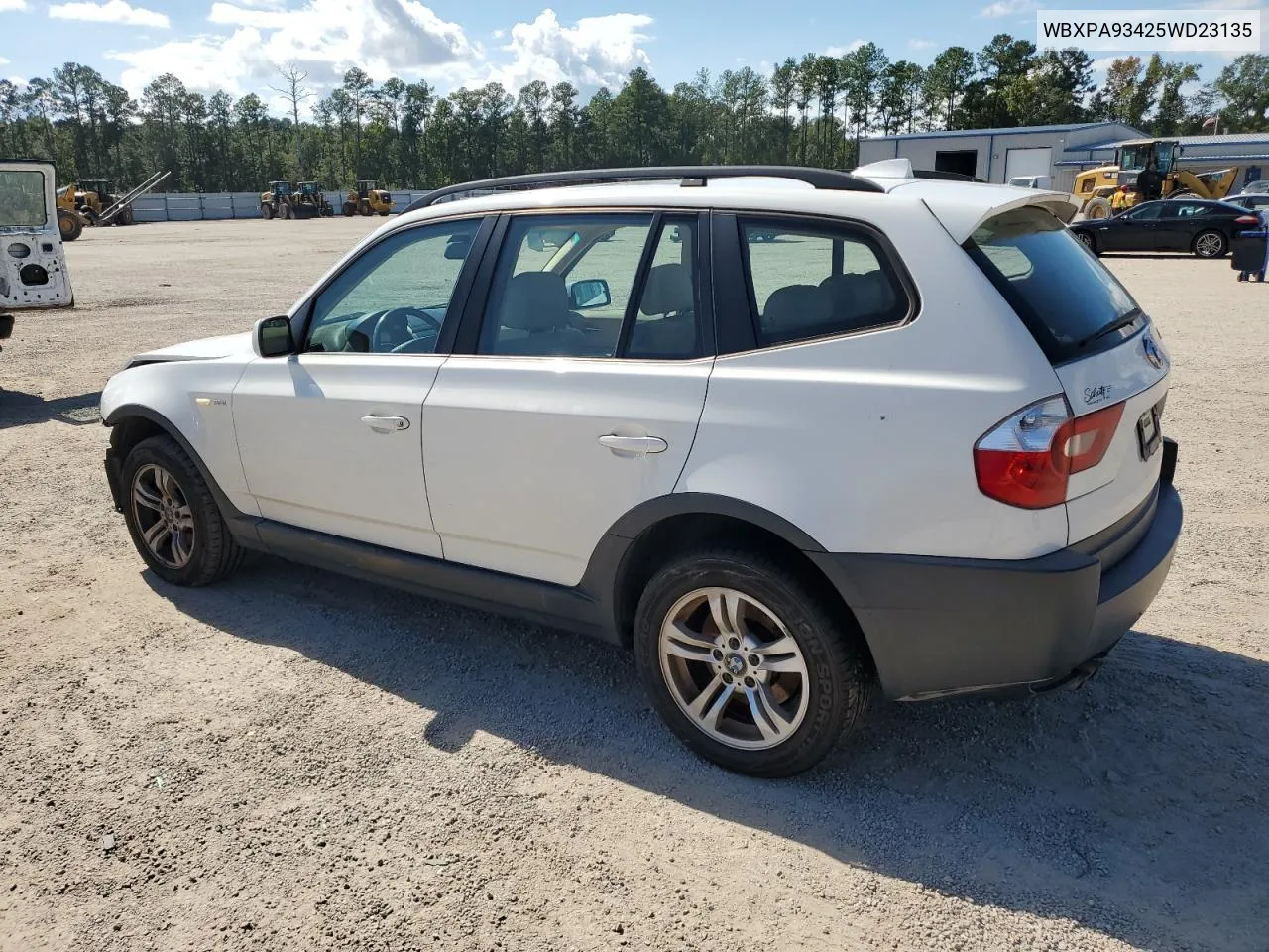 2005 BMW X3 3.0I VIN: WBXPA93425WD23135 Lot: 73637424