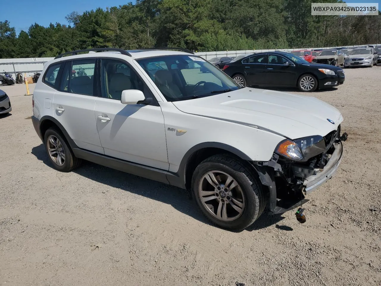 2005 BMW X3 3.0I VIN: WBXPA93425WD23135 Lot: 73637424