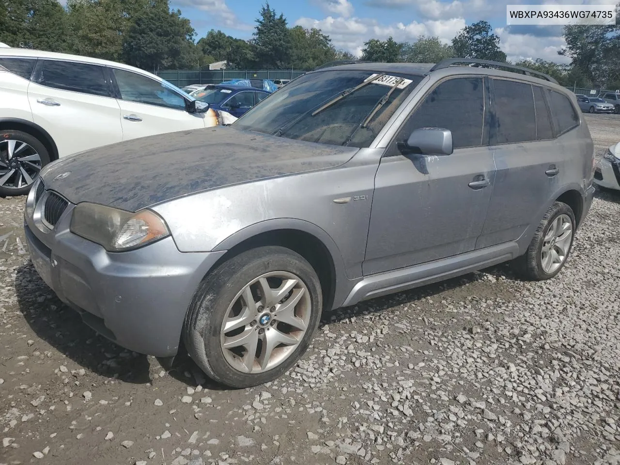 2006 BMW X3 3.0I VIN: WBXPA93436WG74735 Lot: 71831794