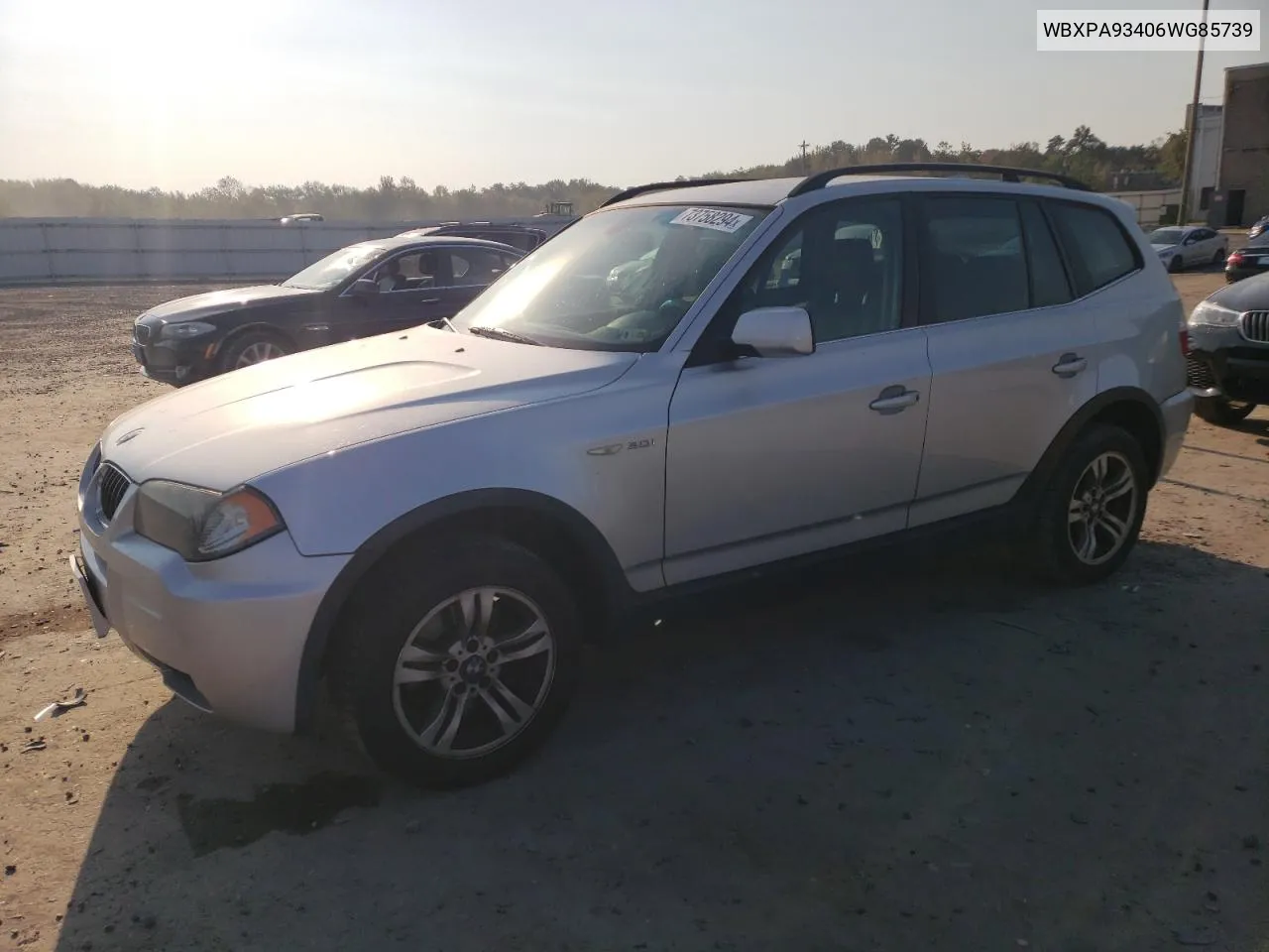 WBXPA93406WG85739 2006 BMW X3 3.0I