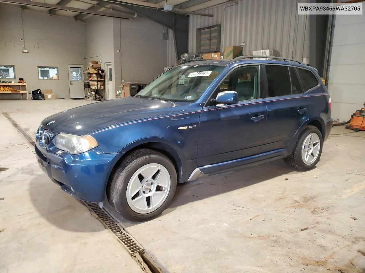 2006 BMW X3 3.0I VIN: WBXPA93466WA32705 Lot: 74786994