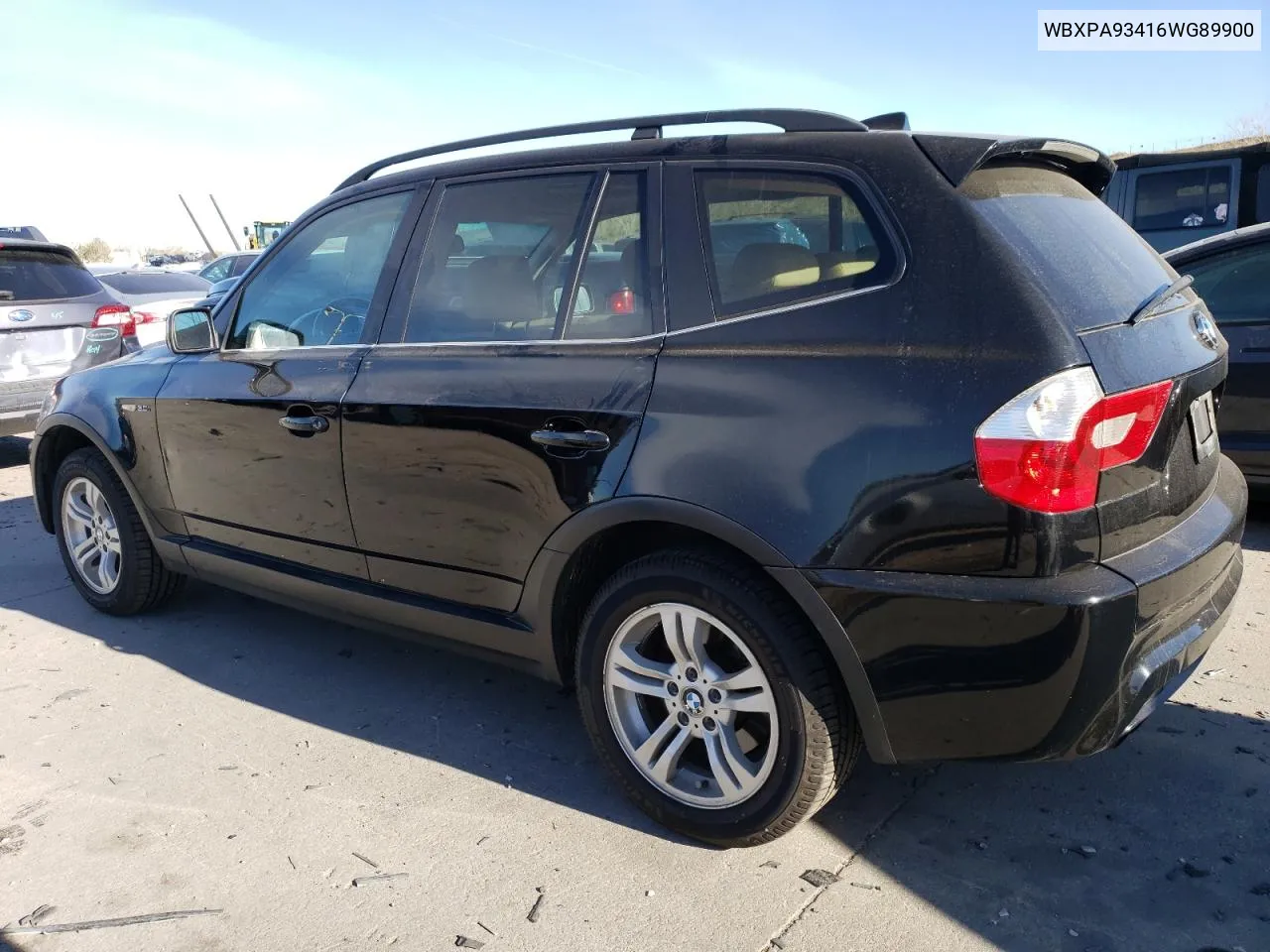 2006 BMW X3 3.0I VIN: WBXPA93416WG89900 Lot: 81097824