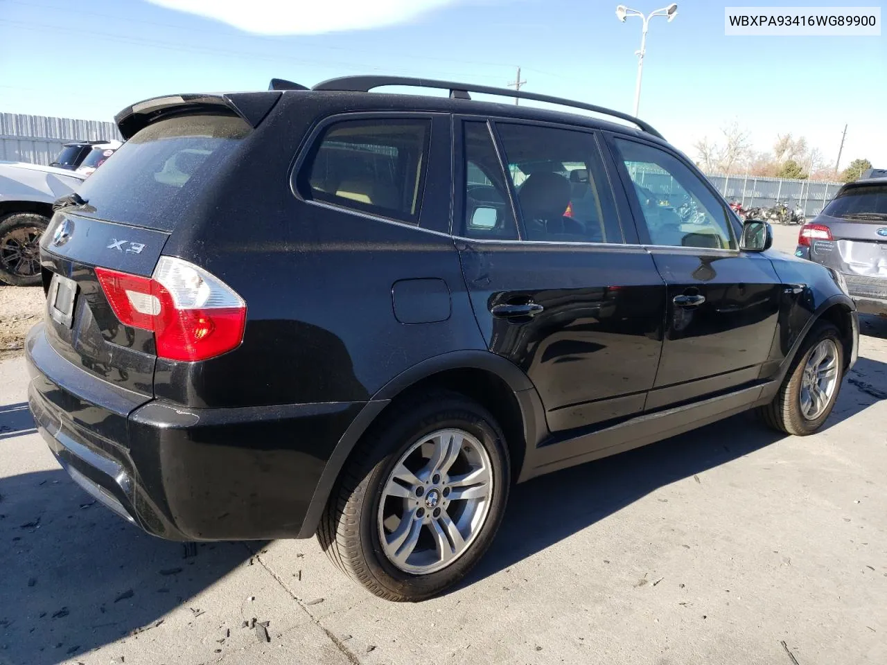 2006 BMW X3 3.0I VIN: WBXPA93416WG89900 Lot: 81097824