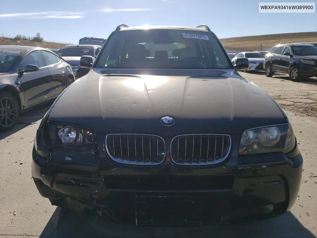 2006 BMW X3 3.0I VIN: WBXPA93416WG89900 Lot: 81097824