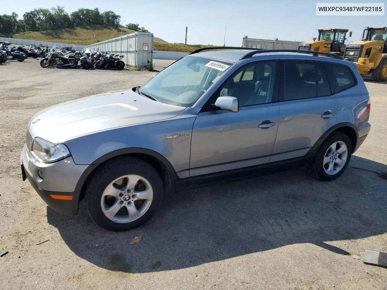 2007 BMW X3 3.0Si VIN: WBXPC93487WF22185 Lot: 66689684