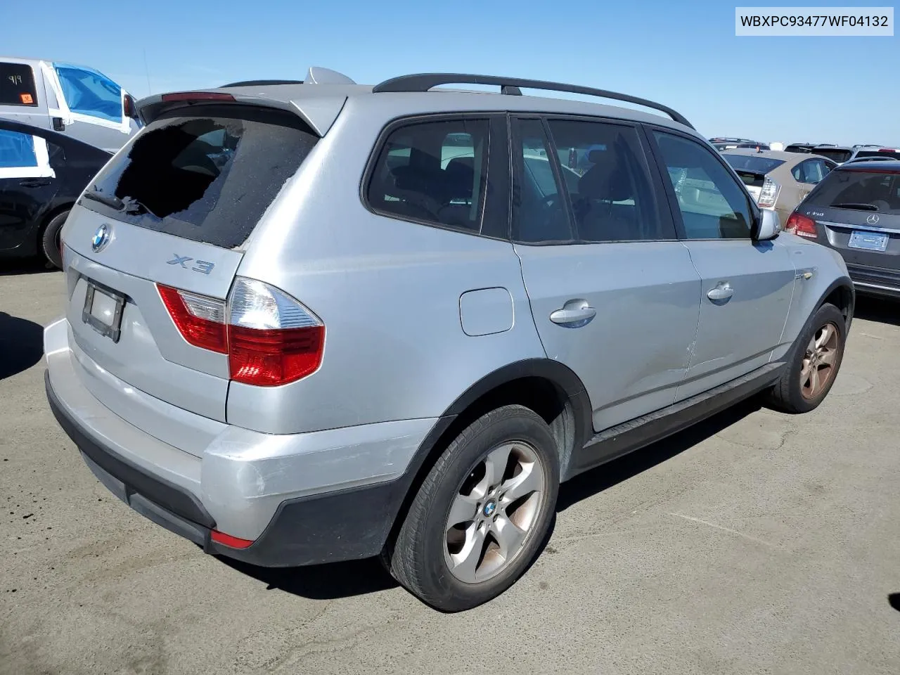 2007 BMW X3 3.0Si VIN: WBXPC93477WF04132 Lot: 70793814