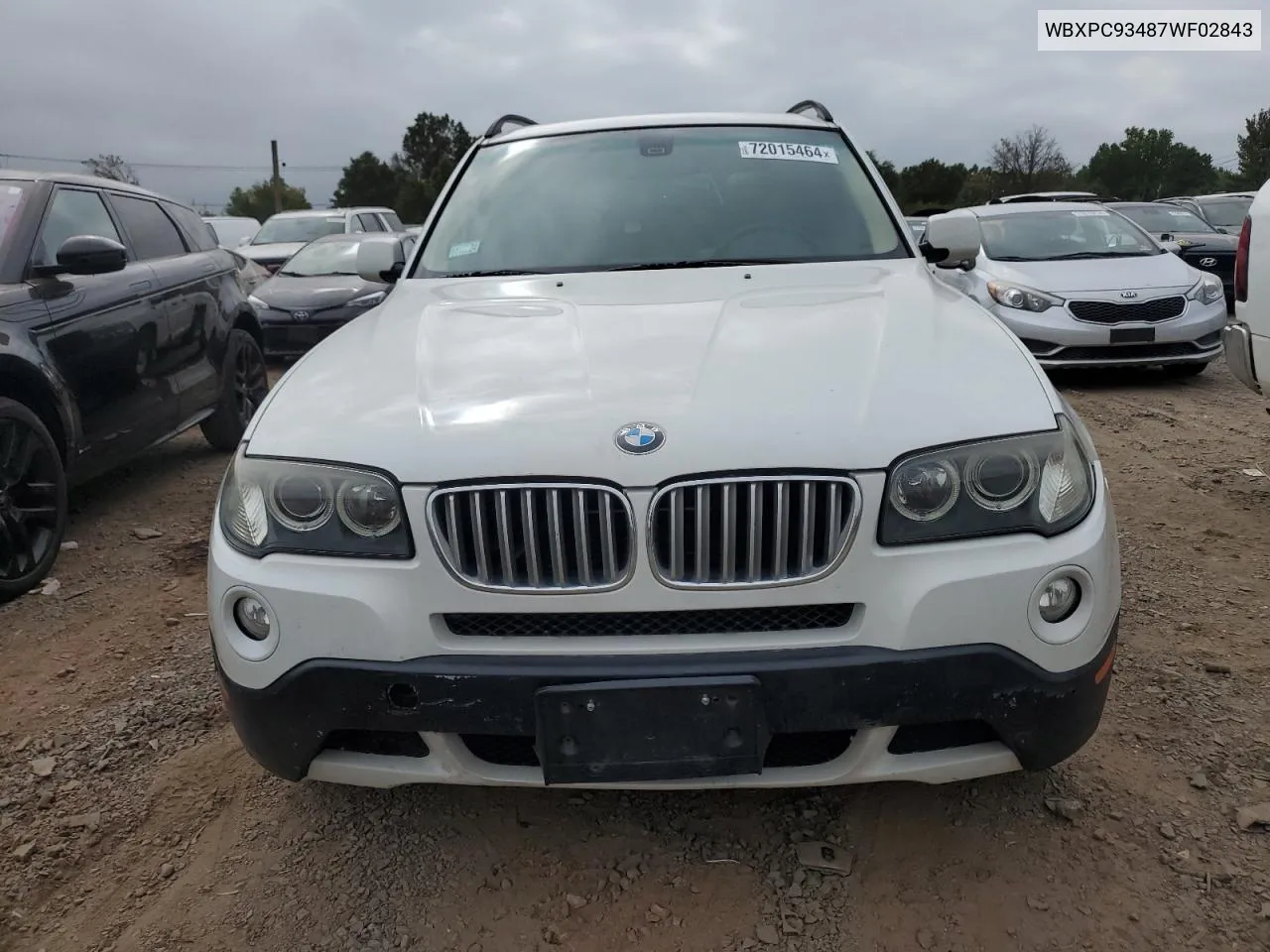 2007 BMW X3 3.0Si VIN: WBXPC93487WF02843 Lot: 72015464