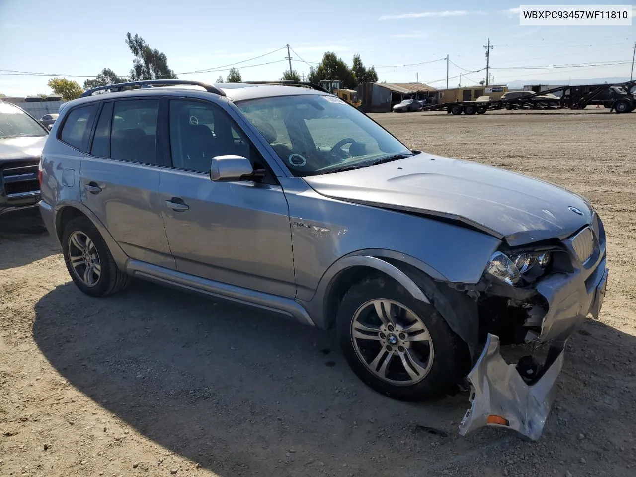 2007 BMW X3 3.0Si VIN: WBXPC93457WF11810 Lot: 72561504