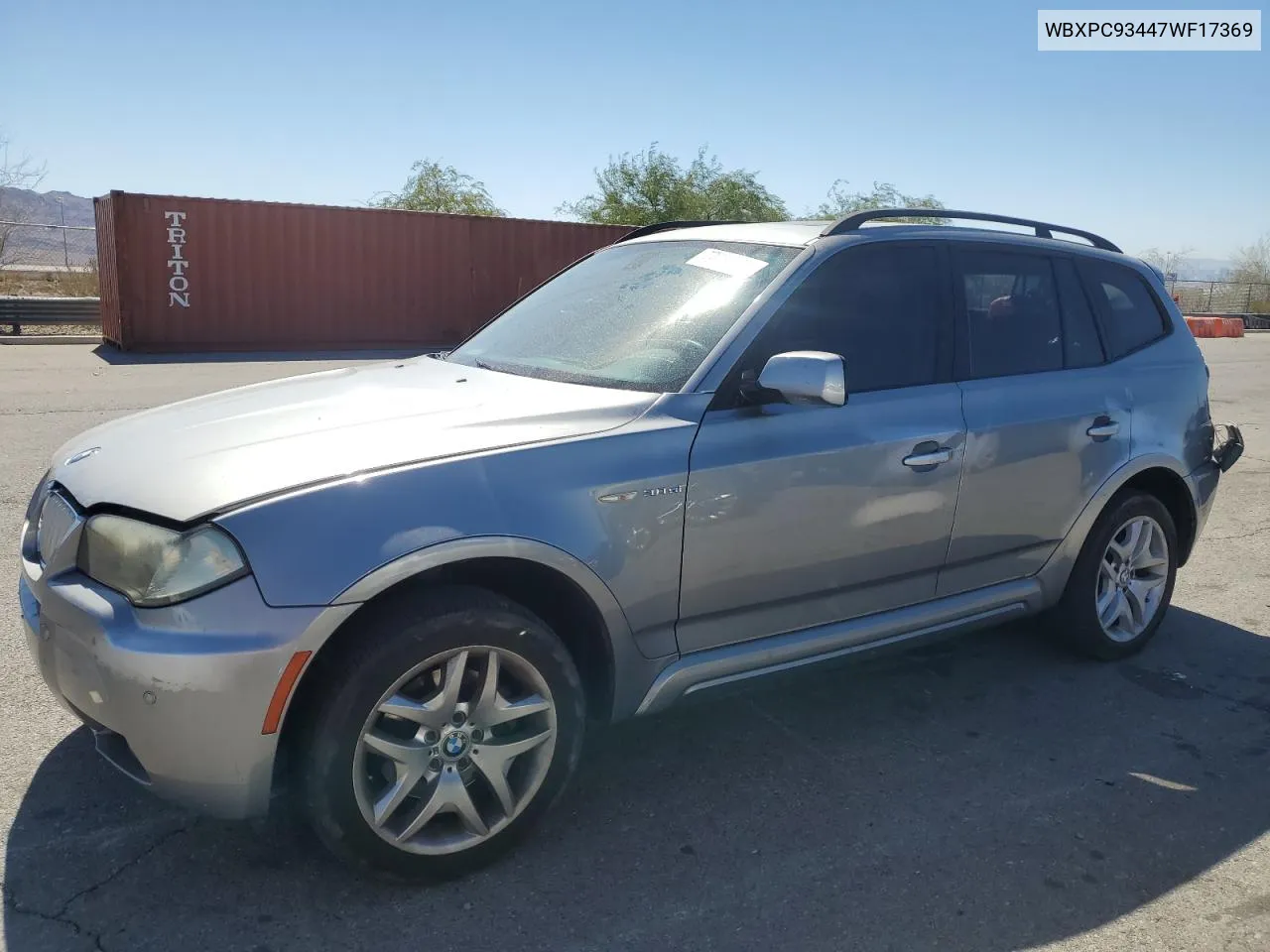 2007 BMW X3 3.0Si VIN: WBXPC93447WF17369 Lot: 72741094