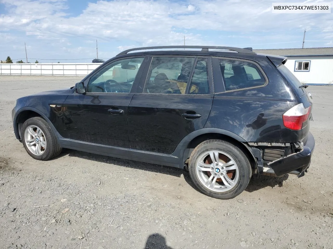 2007 BMW X3 3.0I VIN: WBXPC734X7WE51303 Lot: 73344474