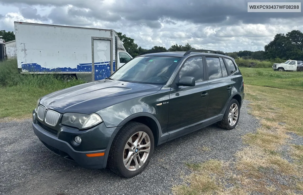 2007 BMW X3 3.0Si VIN: WBXPC93437WF08288 Lot: 73374184