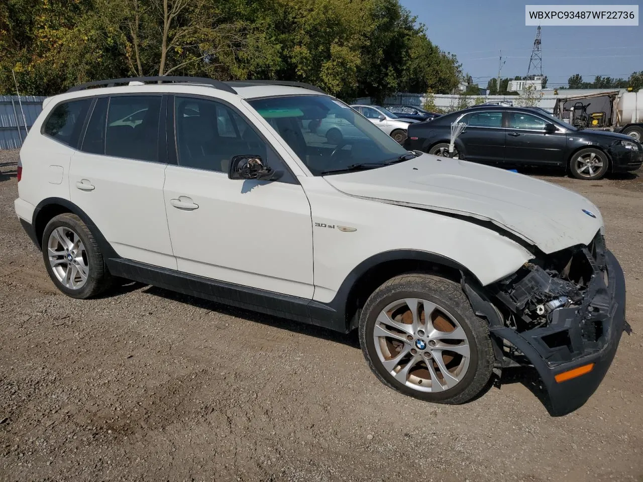 2007 BMW X3 3.0Si VIN: WBXPC93487WF22736 Lot: 74390654