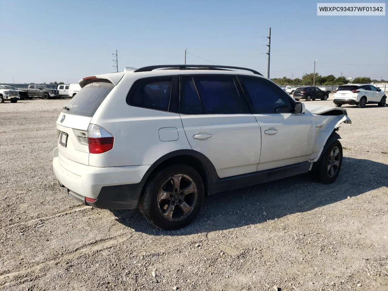 2007 BMW X3 3.0Si VIN: WBXPC93437WF01342 Lot: 74738894