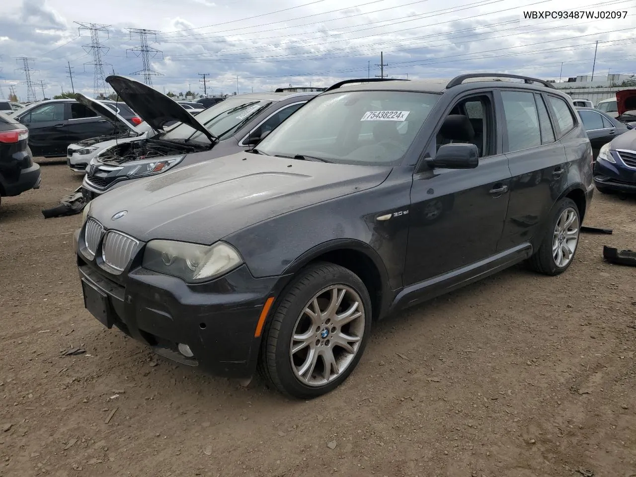 2007 BMW X3 3.0Si VIN: WBXPC93487WJ02097 Lot: 75438224