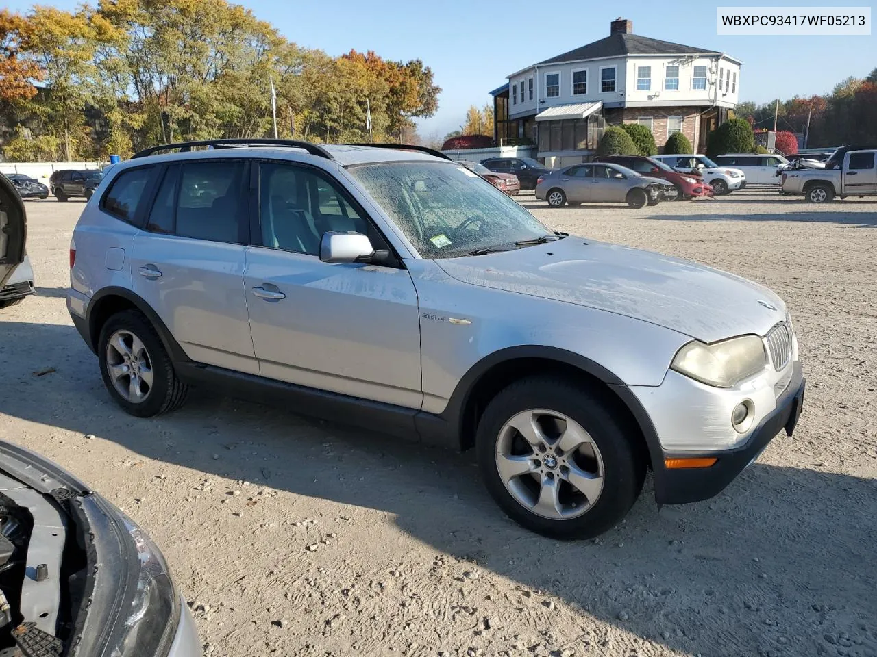 2007 BMW X3 3.0Si VIN: WBXPC93417WF05213 Lot: 76630184