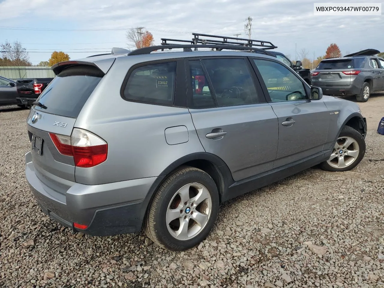 2007 BMW X3 3.0Si VIN: WBXPC93447WF00779 Lot: 76907644