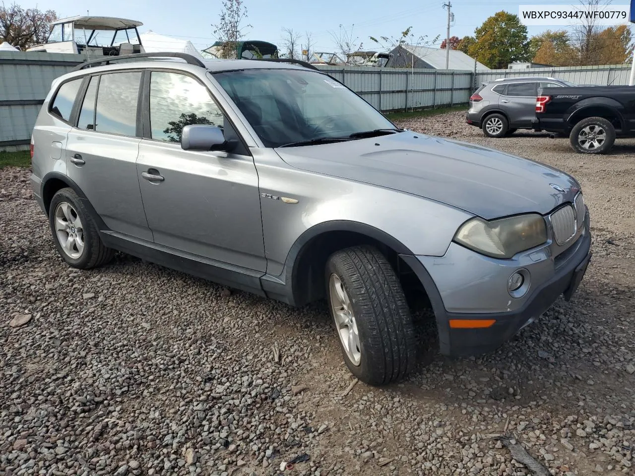 2007 BMW X3 3.0Si VIN: WBXPC93447WF00779 Lot: 76907644