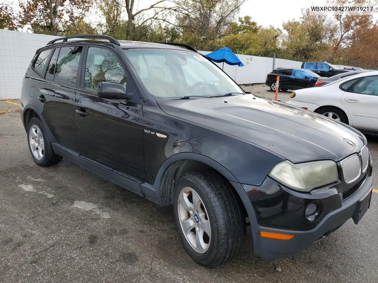 2007 BMW X3 3.0Si VIN: WBXPC93427WF19217 Lot: 77974324