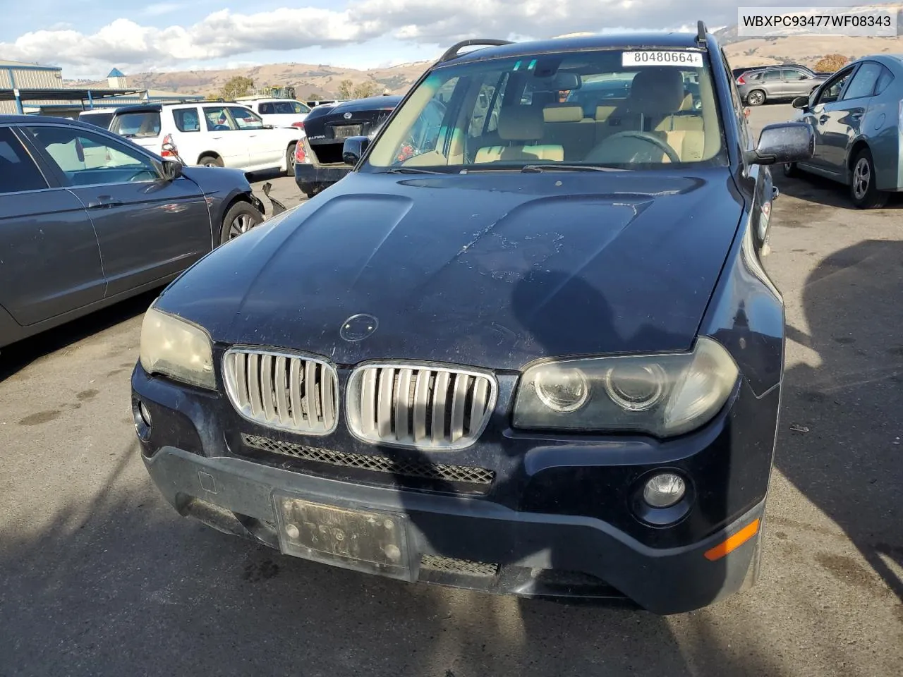 2007 BMW X3 3.0Si VIN: WBXPC93477WF08343 Lot: 80480664