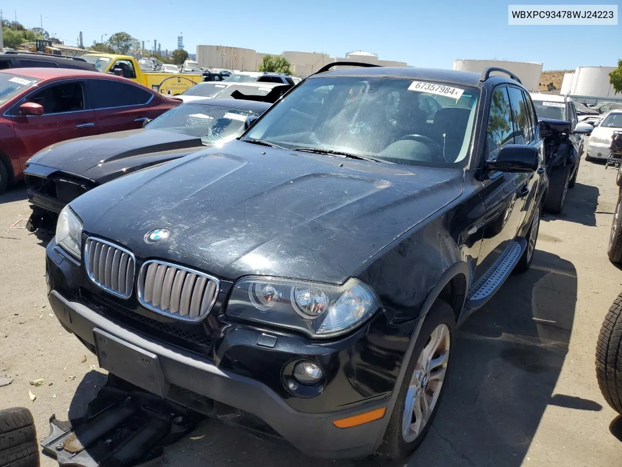 2008 BMW X3 3.0Si VIN: WBXPC93478WJ24223 Lot: 67357984