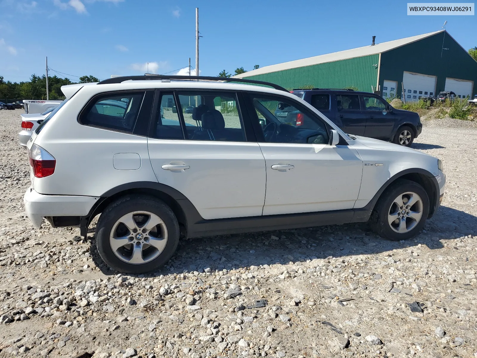 2008 BMW X3 3.0Si VIN: WBXPC93408WJ06291 Lot: 67708004