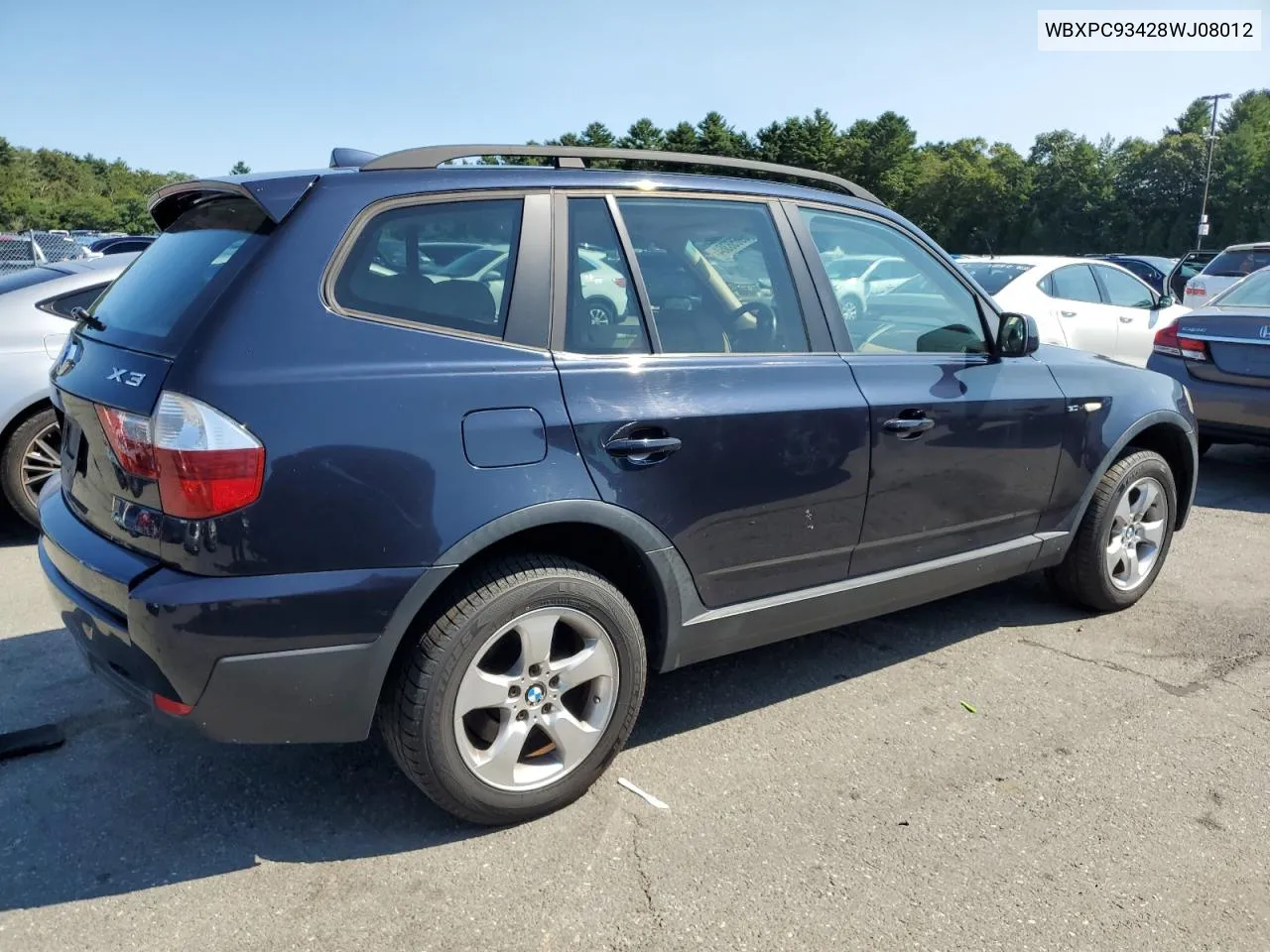 2008 BMW X3 3.0Si VIN: WBXPC93428WJ08012 Lot: 69658364