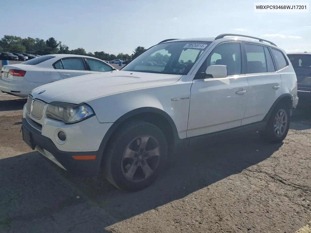 2008 BMW X3 3.0Si VIN: WBXPC93468WJ17201 Lot: 70526914