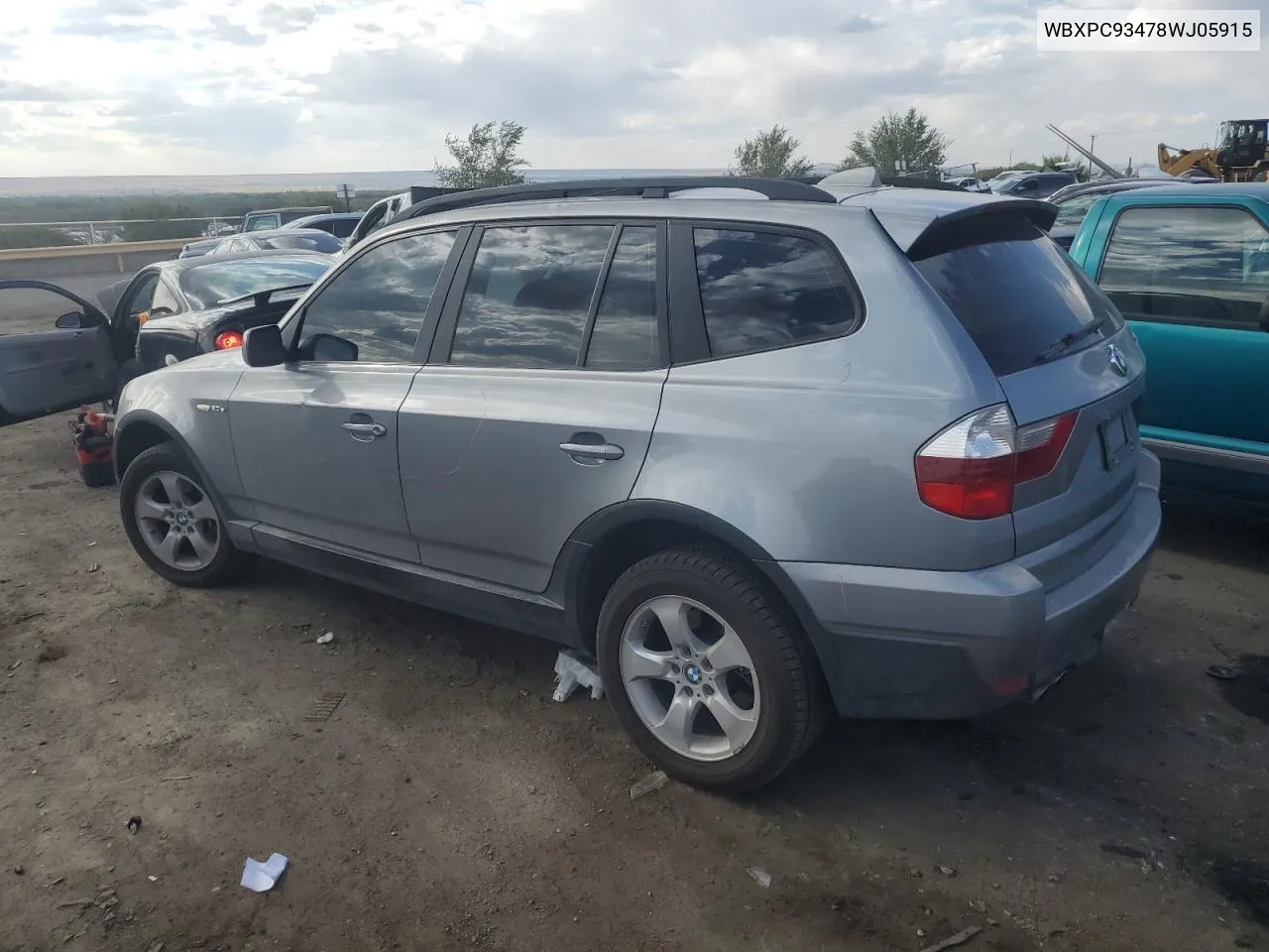 WBXPC93478WJ05915 2008 BMW X3 3.0Si