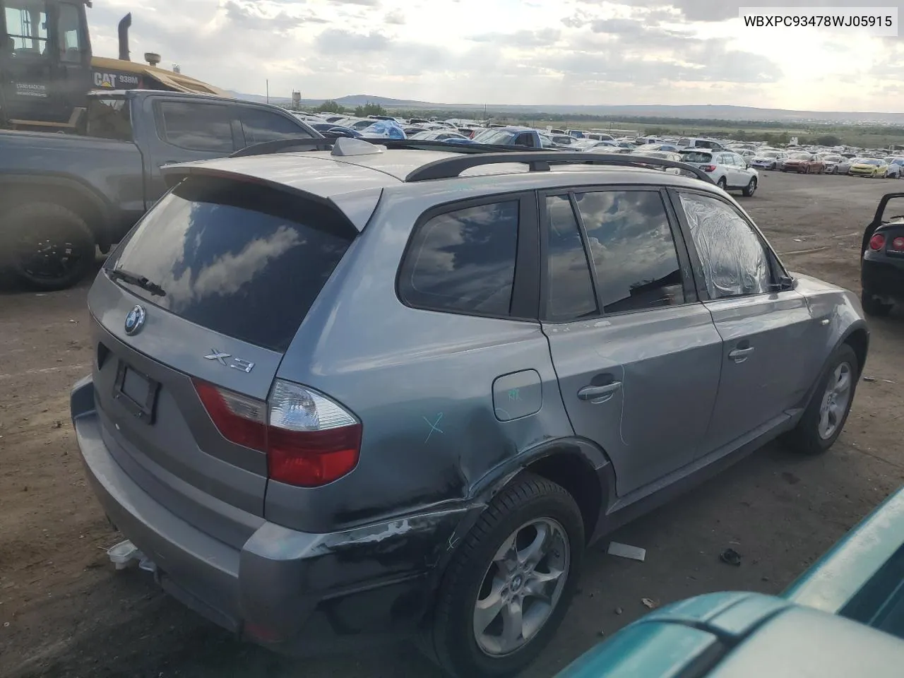 WBXPC93478WJ05915 2008 BMW X3 3.0Si