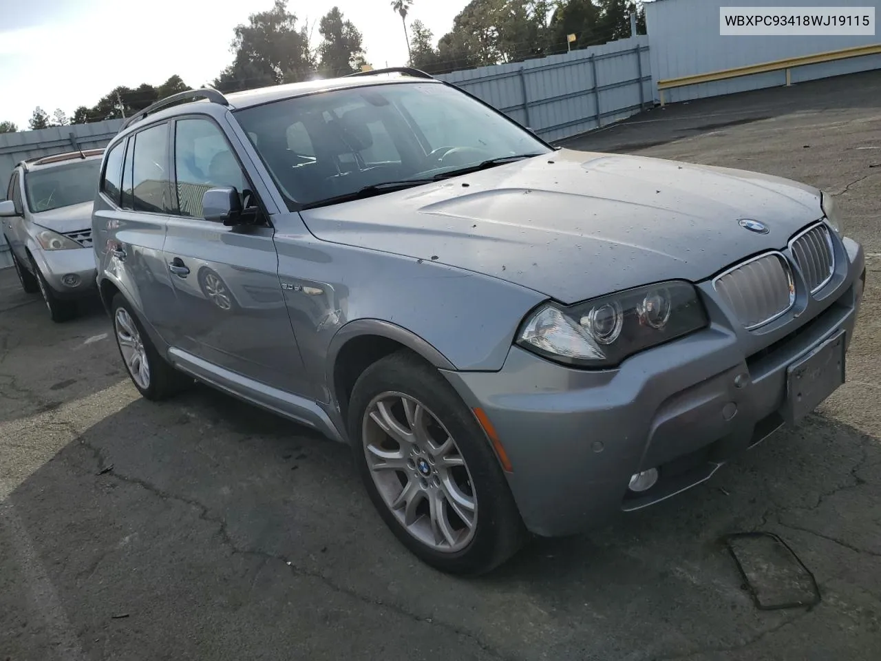 WBXPC93418WJ19115 2008 BMW X3 3.0Si