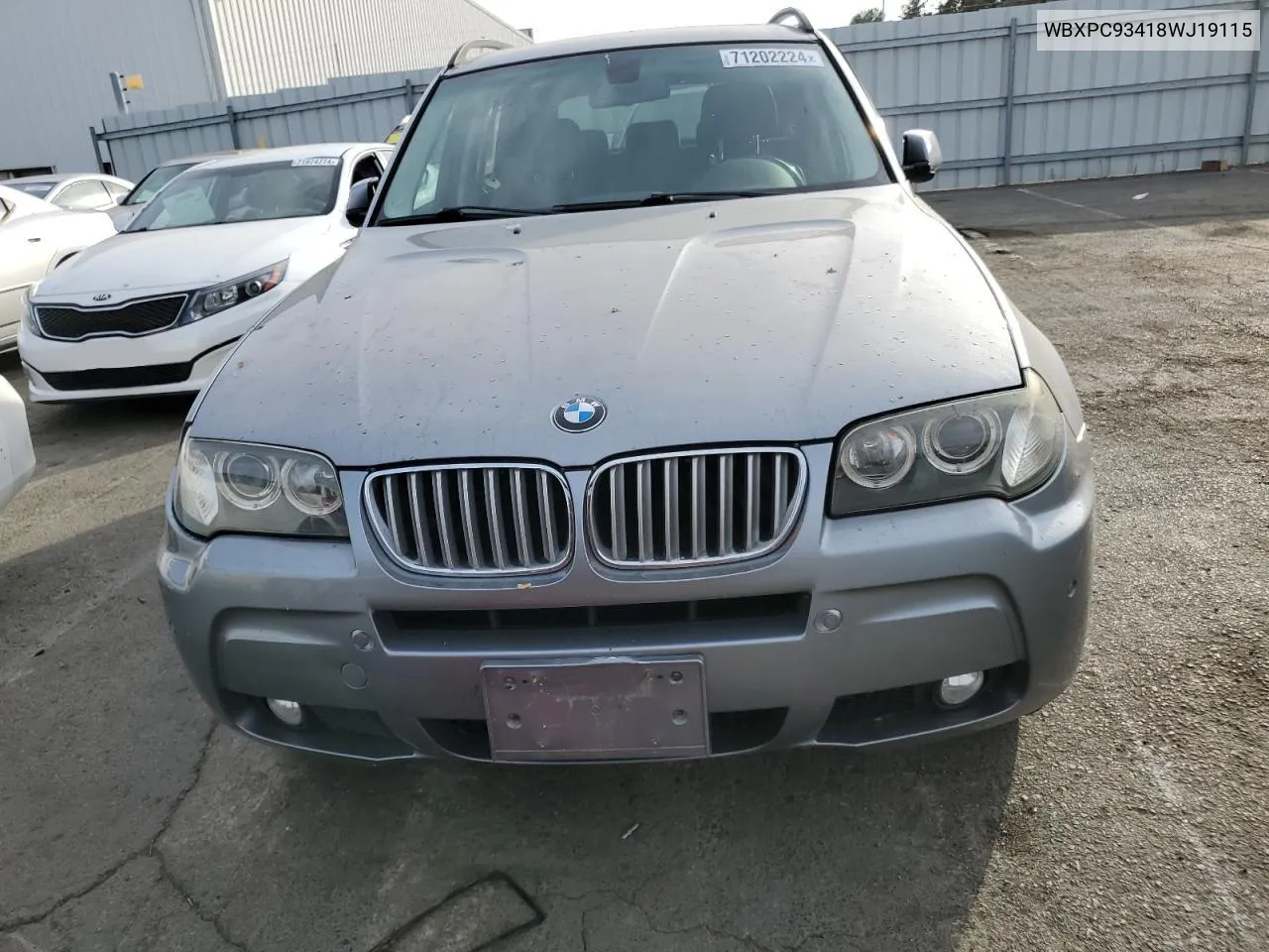 2008 BMW X3 3.0Si VIN: WBXPC93418WJ19115 Lot: 71202224