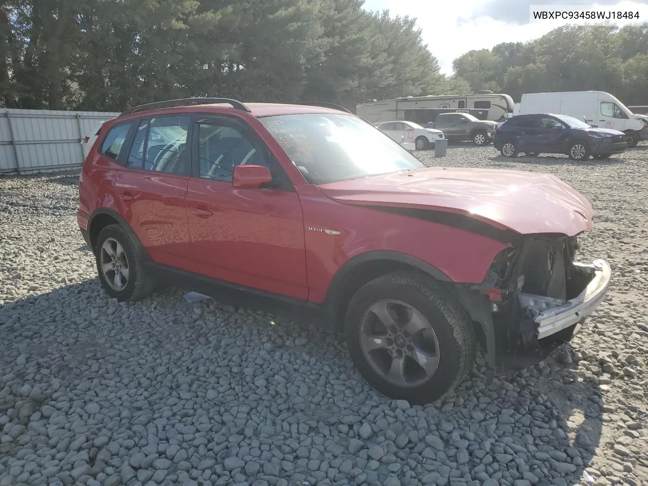 2008 BMW X3 3.0Si VIN: WBXPC93458WJ18484 Lot: 71460884