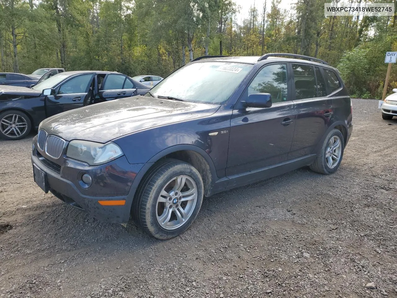 2008 BMW X3 3.0I VIN: WBXPC73418WE52745 Lot: 71623824