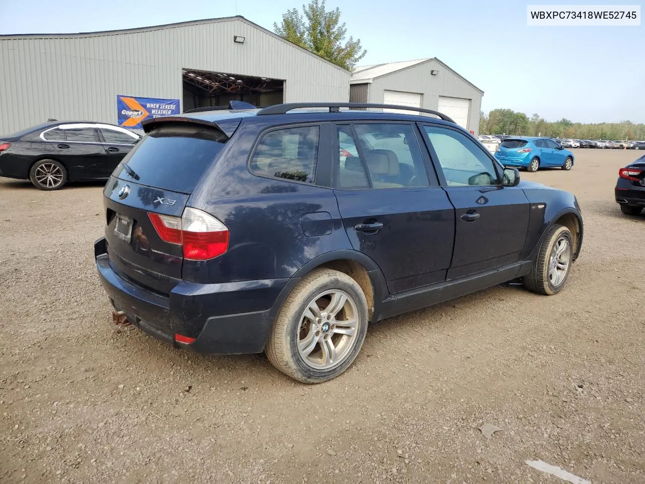 2008 BMW X3 3.0I VIN: WBXPC73418WE52745 Lot: 71623824