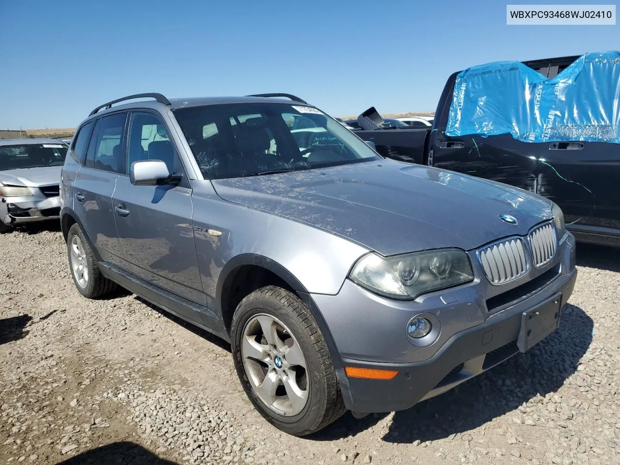 2008 BMW X3 3.0Si VIN: WBXPC93468WJ02410 Lot: 71754984