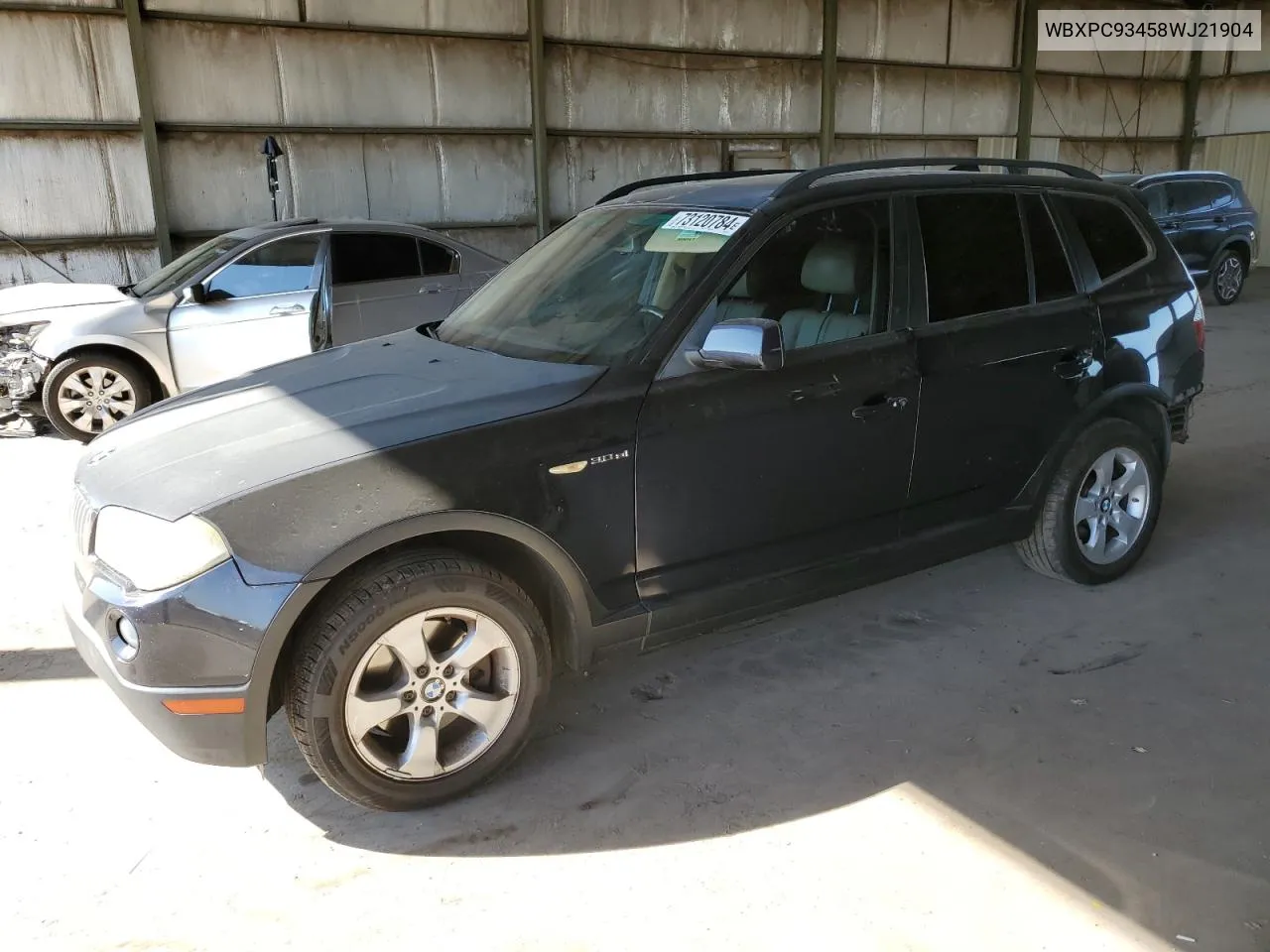 2008 BMW X3 3.0Si VIN: WBXPC93458WJ21904 Lot: 73120784