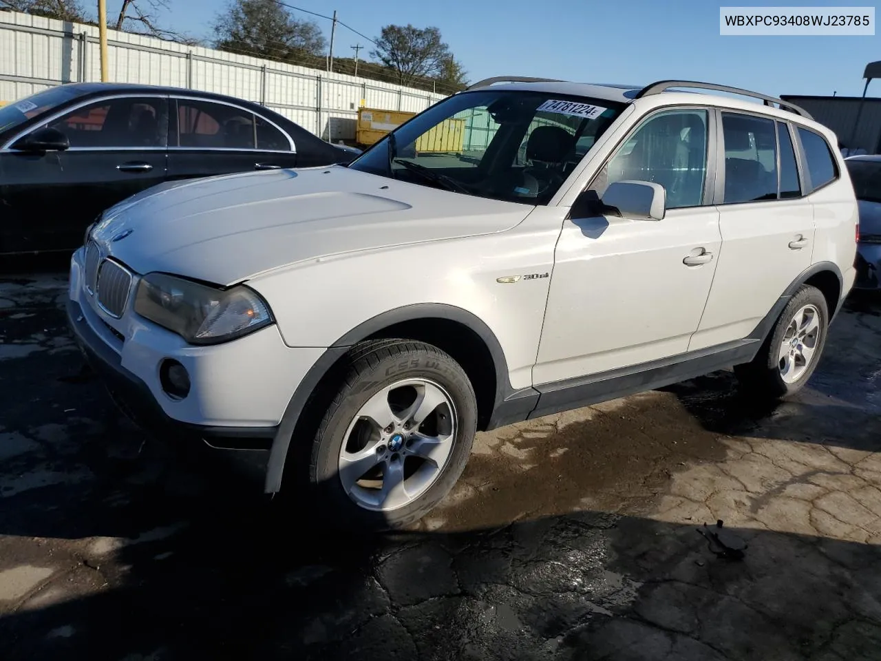 WBXPC93408WJ23785 2008 BMW X3 3.0Si